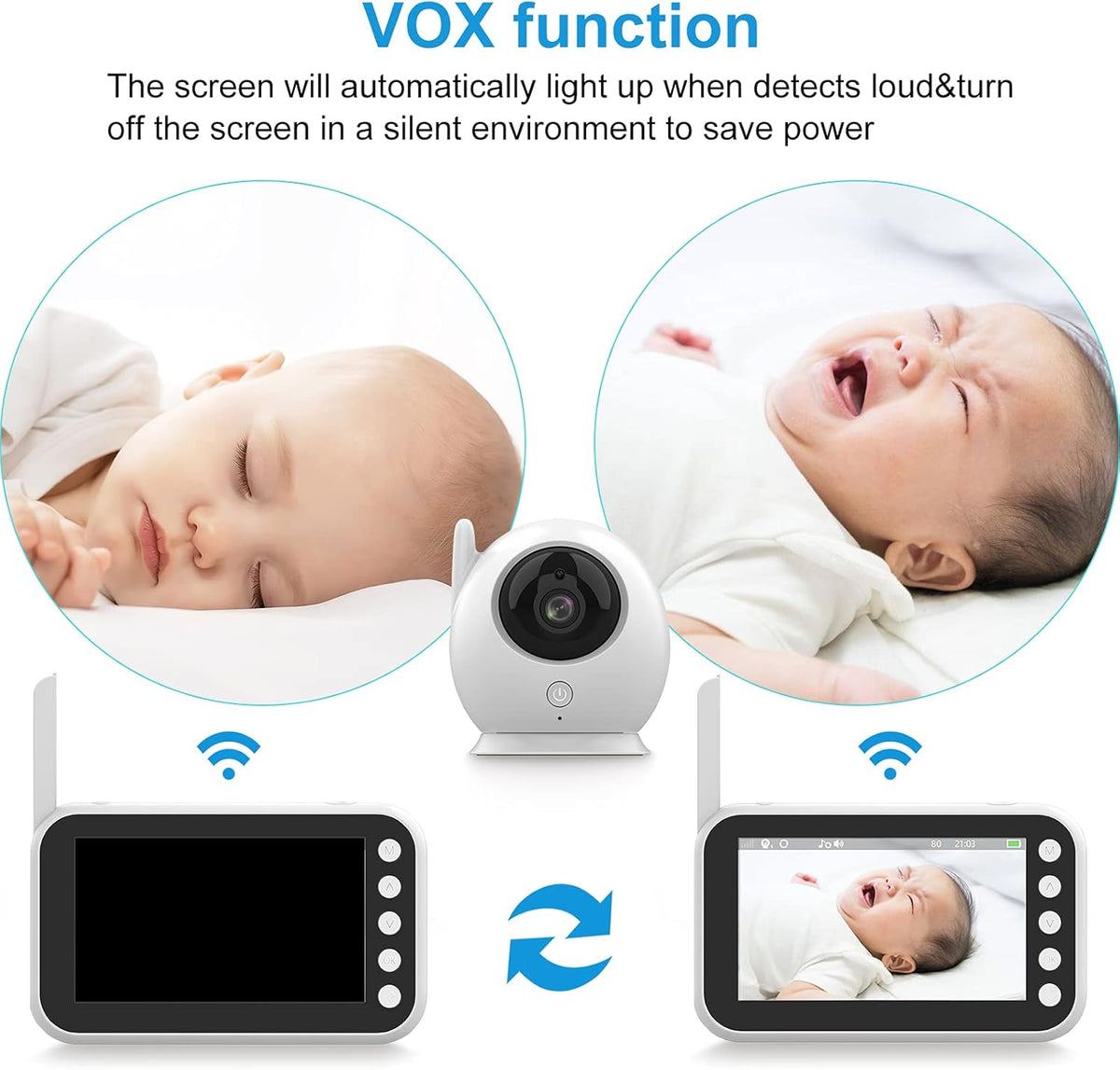 Video Baby Monitor with 4.3 Inch LCD Screen Night Vision Two-Way Talk Z8298