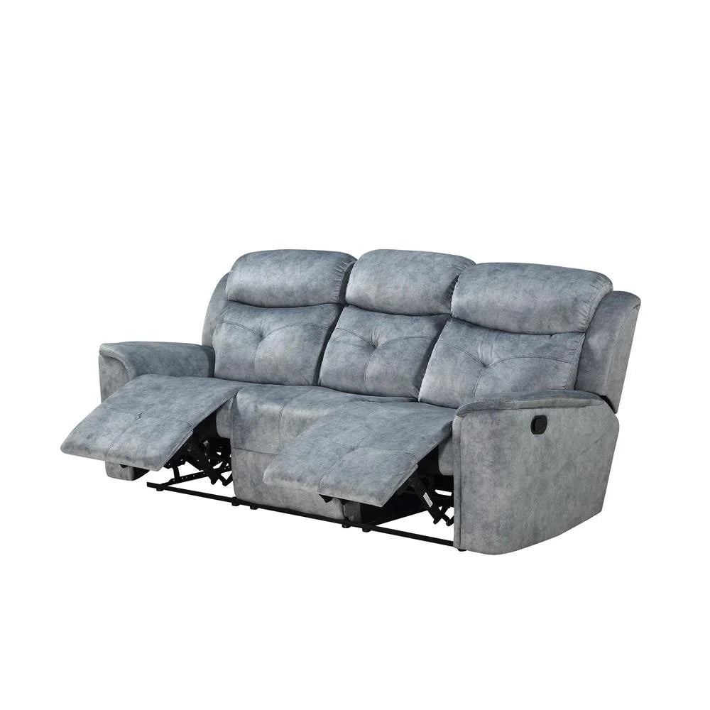 Silver Gray Fabric Reclining Sofa D4145