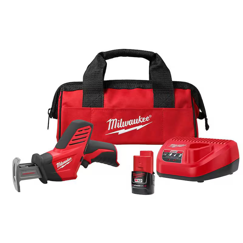 12V Cordless Reciprocating Saw Kit with Battery, Charger and Tool Bag U950