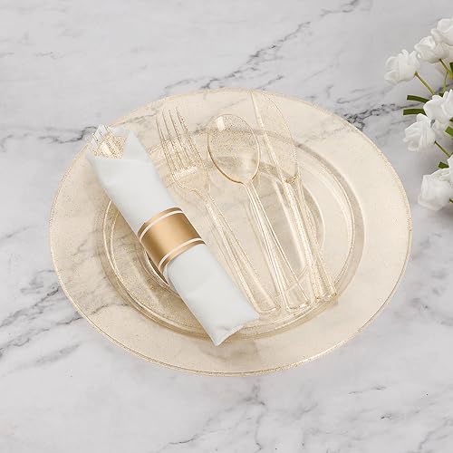 350 Piece Silver Plastic Dinnerware Set for 50 Guests K58161