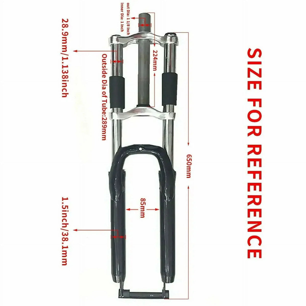 Black Triple Tree Suspension Fork with CNC Handle Bar and Headset P48913