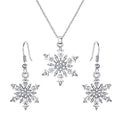 Crystal Snowflake Pendant Necklace Hook Dangle Earrings Set Y214114