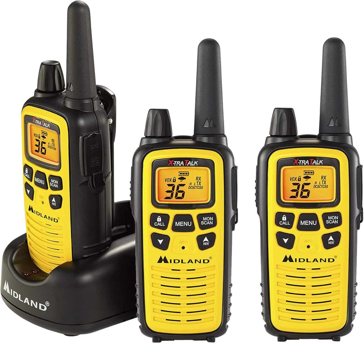 Yellow/Black 3-Pack Two-Way Radio Walkie Talkie B297