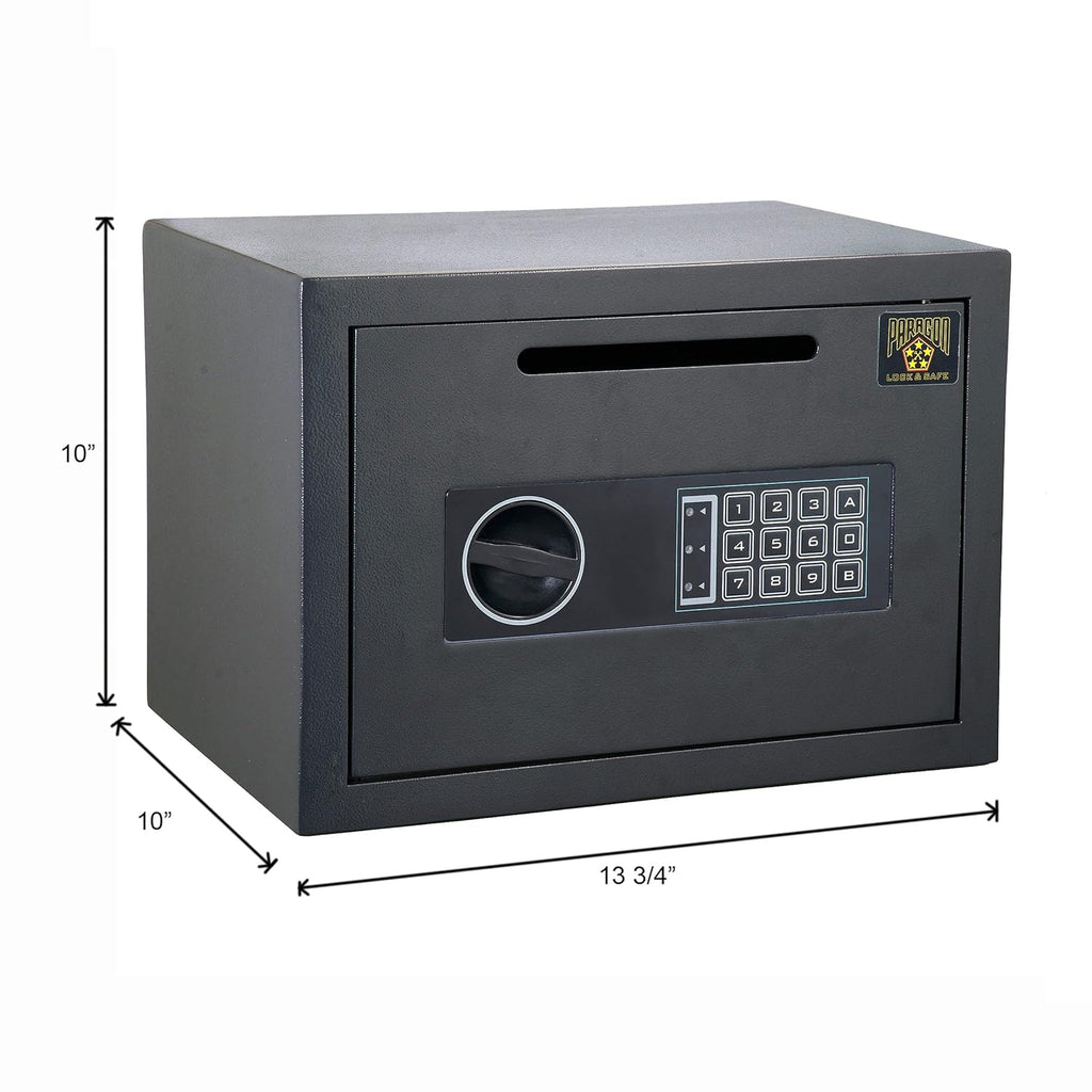 Black Digital Safe Compact Steel Money Security Box with Keypad O89931