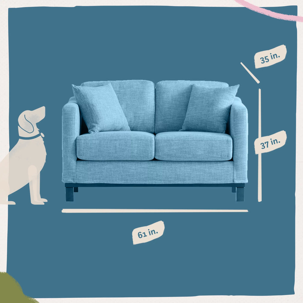Navy Upholstered Loveseat M38269