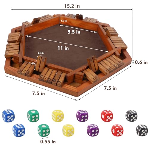 Wooden Shut The Box Dice Game Set V155344