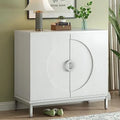 White Accent Cabinet with Metal Leg Frame L81952