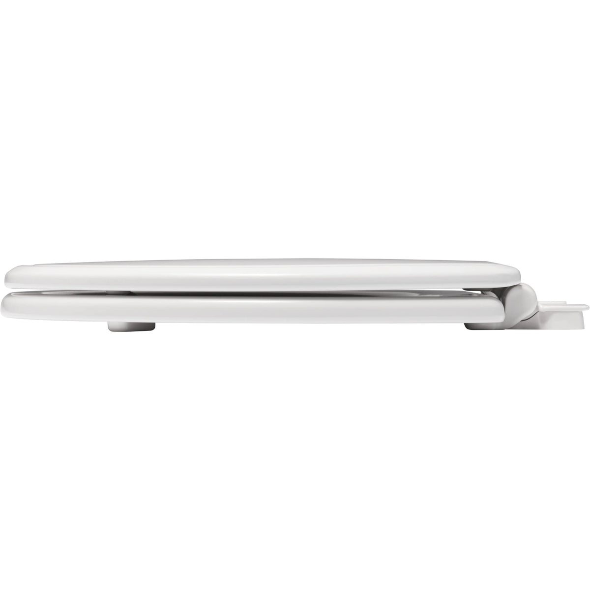 Slow Close Round Enameled Wood Toilet Seat in White P38018