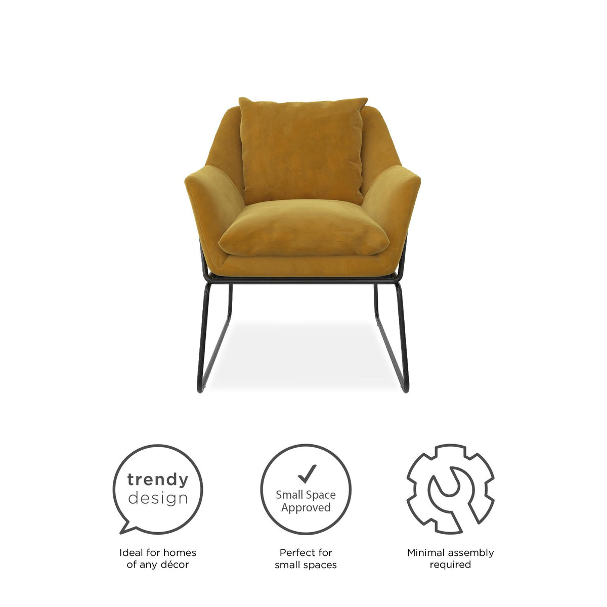 Mustard Yellow Velvet Accent Chair G441713