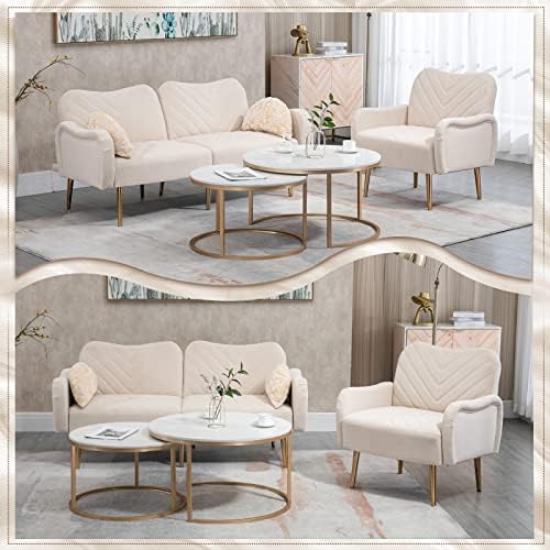 Modern Velvet Futon Sofa Bed with 2 Pillows C315
