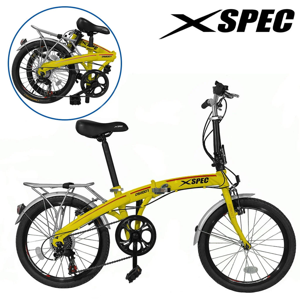 White 7 Speed Folding Compact Bike U35165