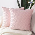 Set of 2 Velvet Decorative Throw Pillow Covers 20x20 inch Square Cushion Case C76294