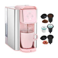 Pink 3-in-1 Single Serve Coffee Machine with Removable 50 Oz Water Reservoir Q196504