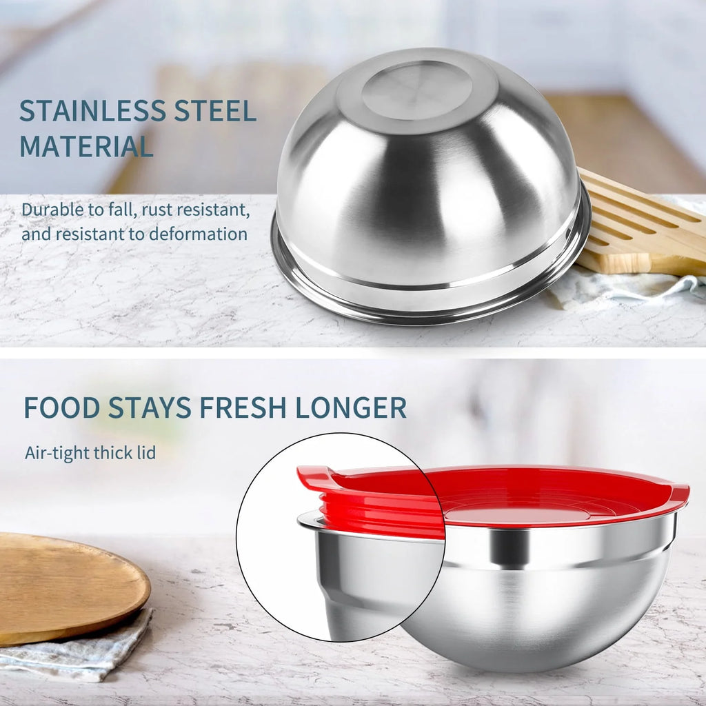 Stainless Steel Mixing Bowls Set with Lids 7 Pc Z406035