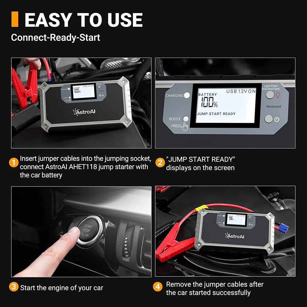 Portable Lithium Jump Starter 2000A 12V W470