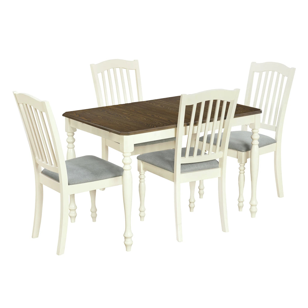 Extendable Dining Table Set with Butterfly Leaf and Upholstered Chairs H2920
