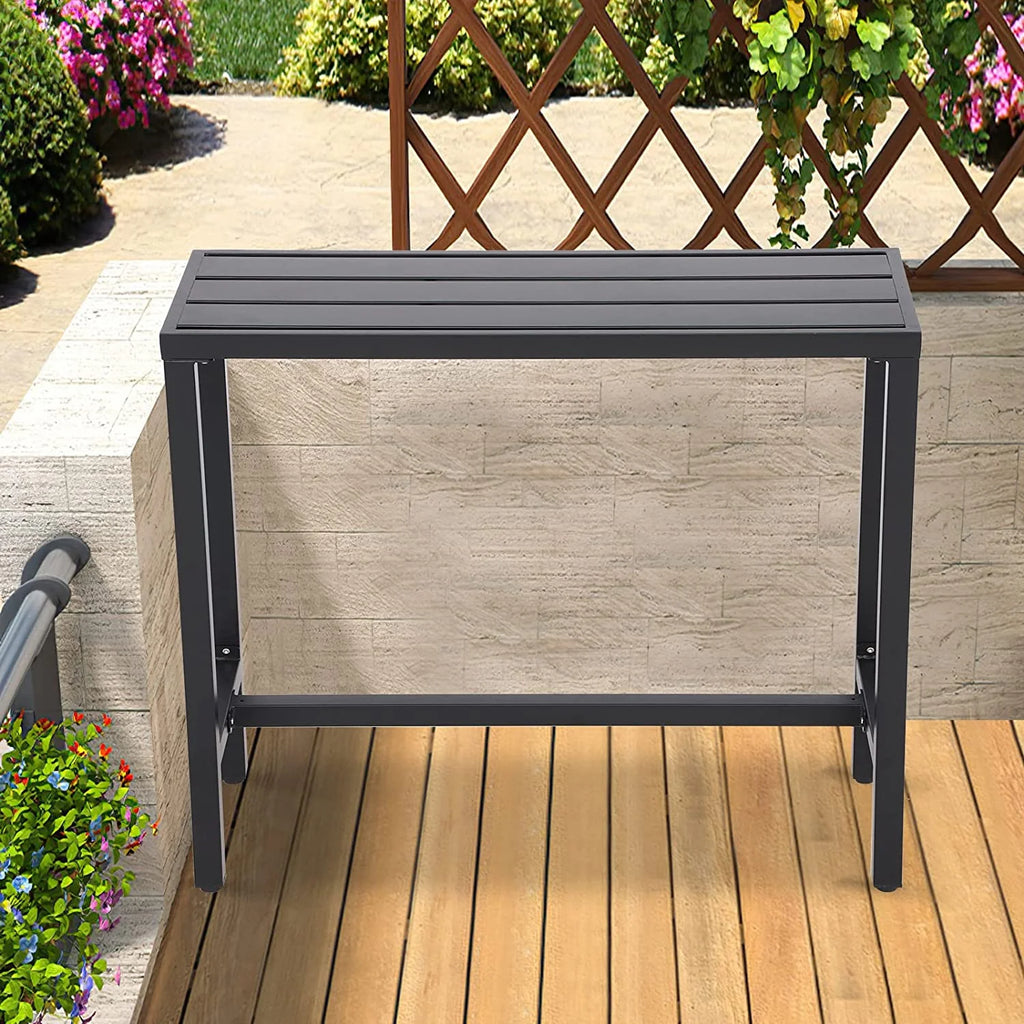 Black 40" Rectangle Outdoor Iron Bar Table I4401