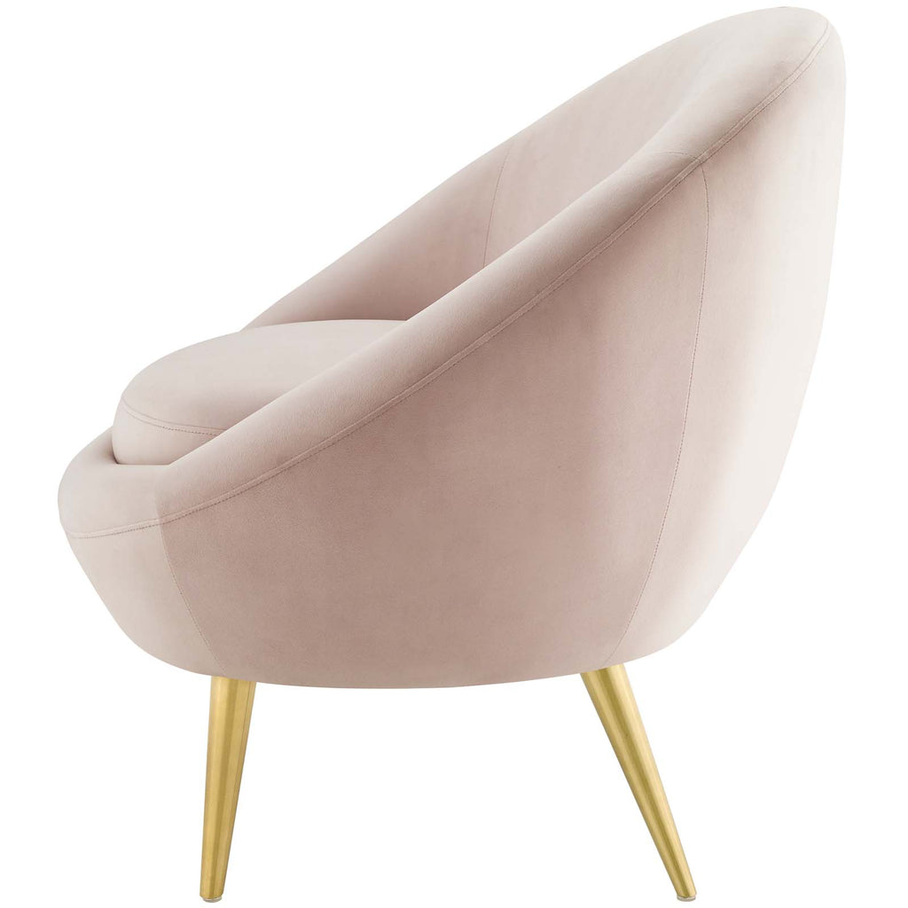 Pink Velvet Metal Steel Accent Side Chair F36256