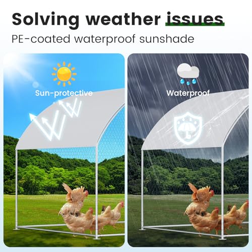 Large Metal Chicken Coop with Waterproof Cover K86133
