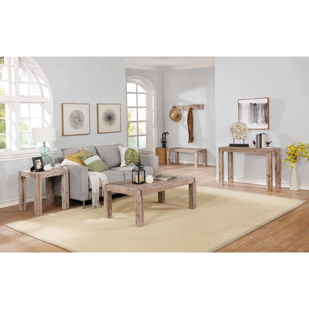 Brushed Driftwood Acacia Wood Media Console Table C8553