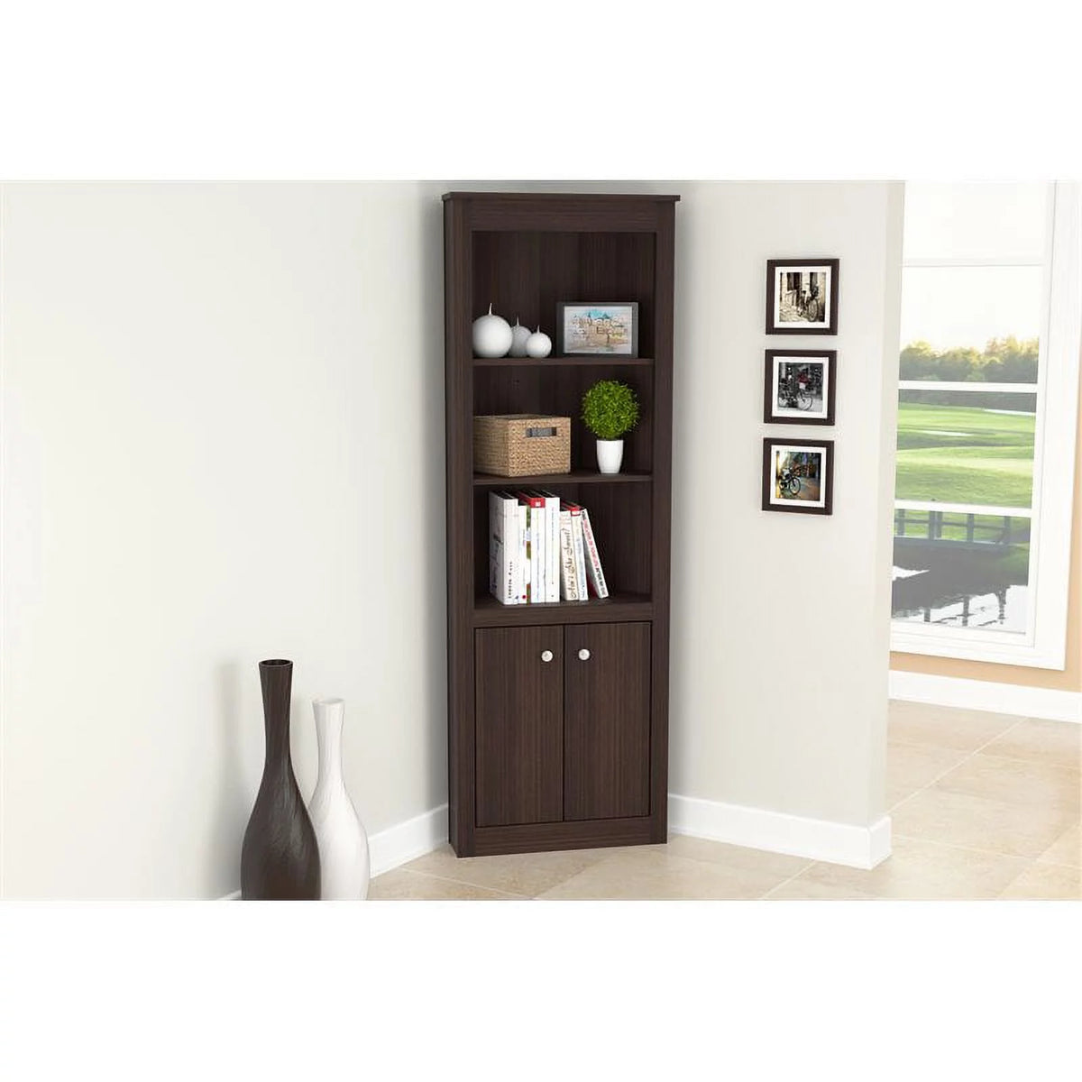 L-Shaped Computer Desk & Corner Bookcase T70933
