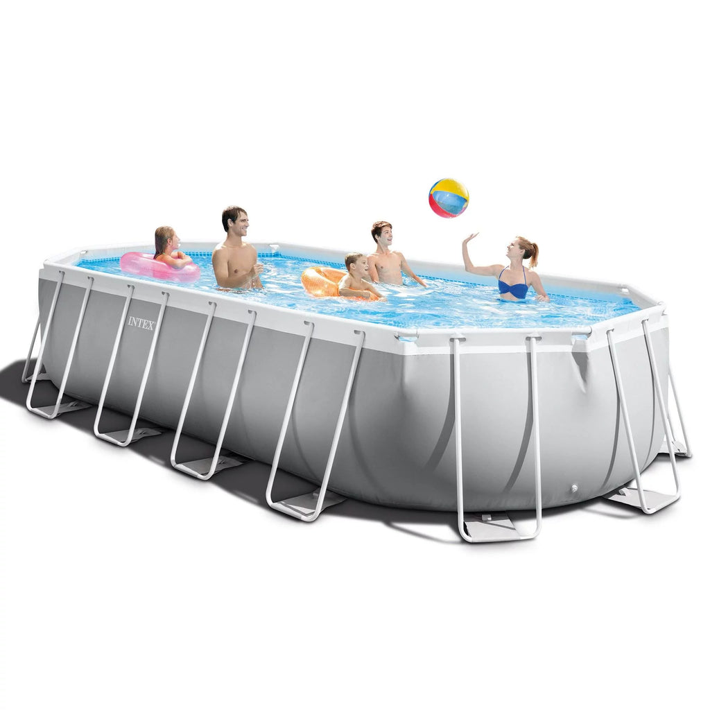 20ft x 10 ft x 48 Prism Frame Oval Swimming Pool Set with Canopy G717301