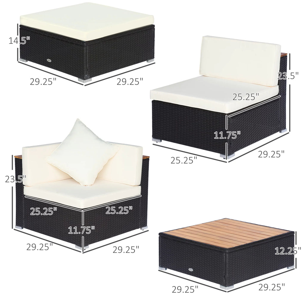 6 PCs Outdoor Rattan Sofa Set H3459