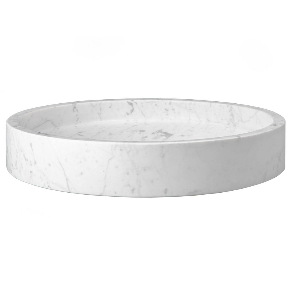 White Carrara Marble Round Vessel Sink A6530