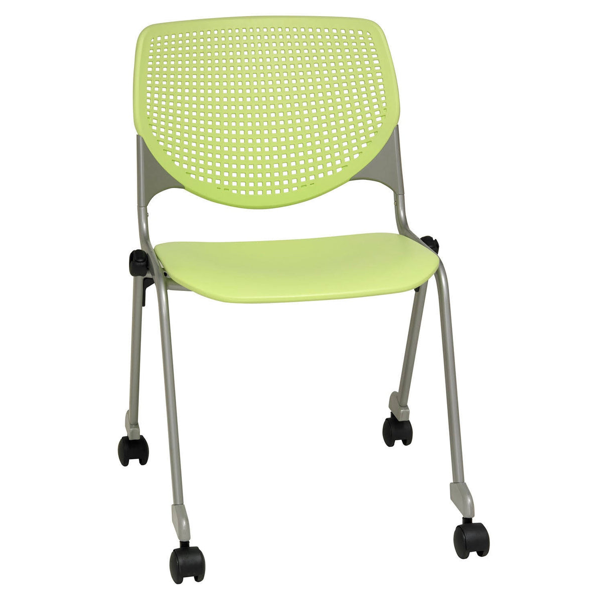 Navy Poly Stack Chair with Casters E24856