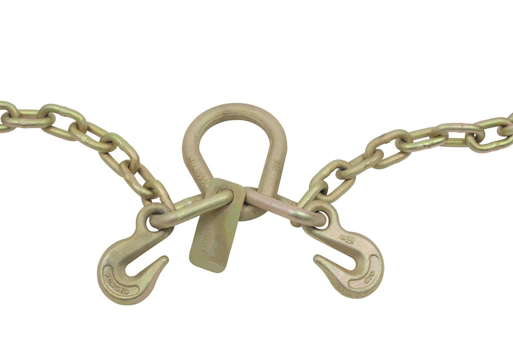 5/16" G70 V-Chain Bridle with 15" Large J Hooks, T-Hook & J-Hook with Grab Hooks 2' Legs Pack of 2 H275834