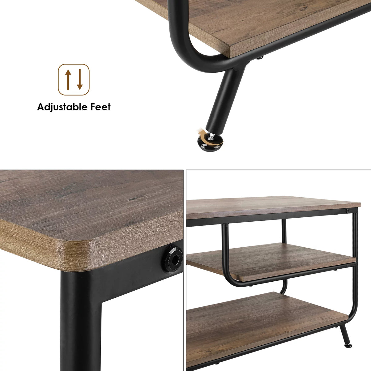 Wood 3 Tier TV Stand with Storage O42536