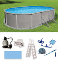 12-ft x 24-ft Oval 52-in Deep Metal Wall Swimming Pool W778549