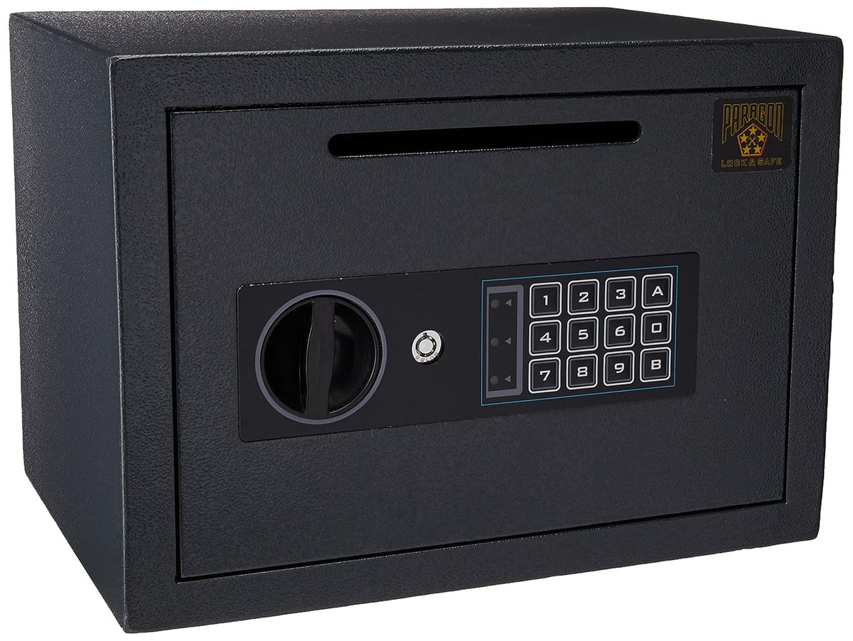 Black Digital Safe Compact Steel Money Security Box with Keypad O89931