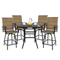 5-Piece Outdoor Textile Bar Set with Swivel Bar Stools E7452