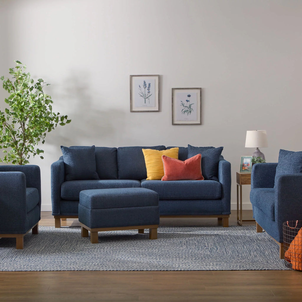 Navy Upholstered Loveseat M38269