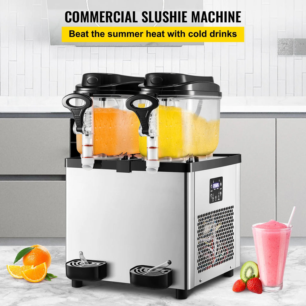 6 L x 2 Tanks 400W 110V Stainless Steel Slushy Machine Z340506
