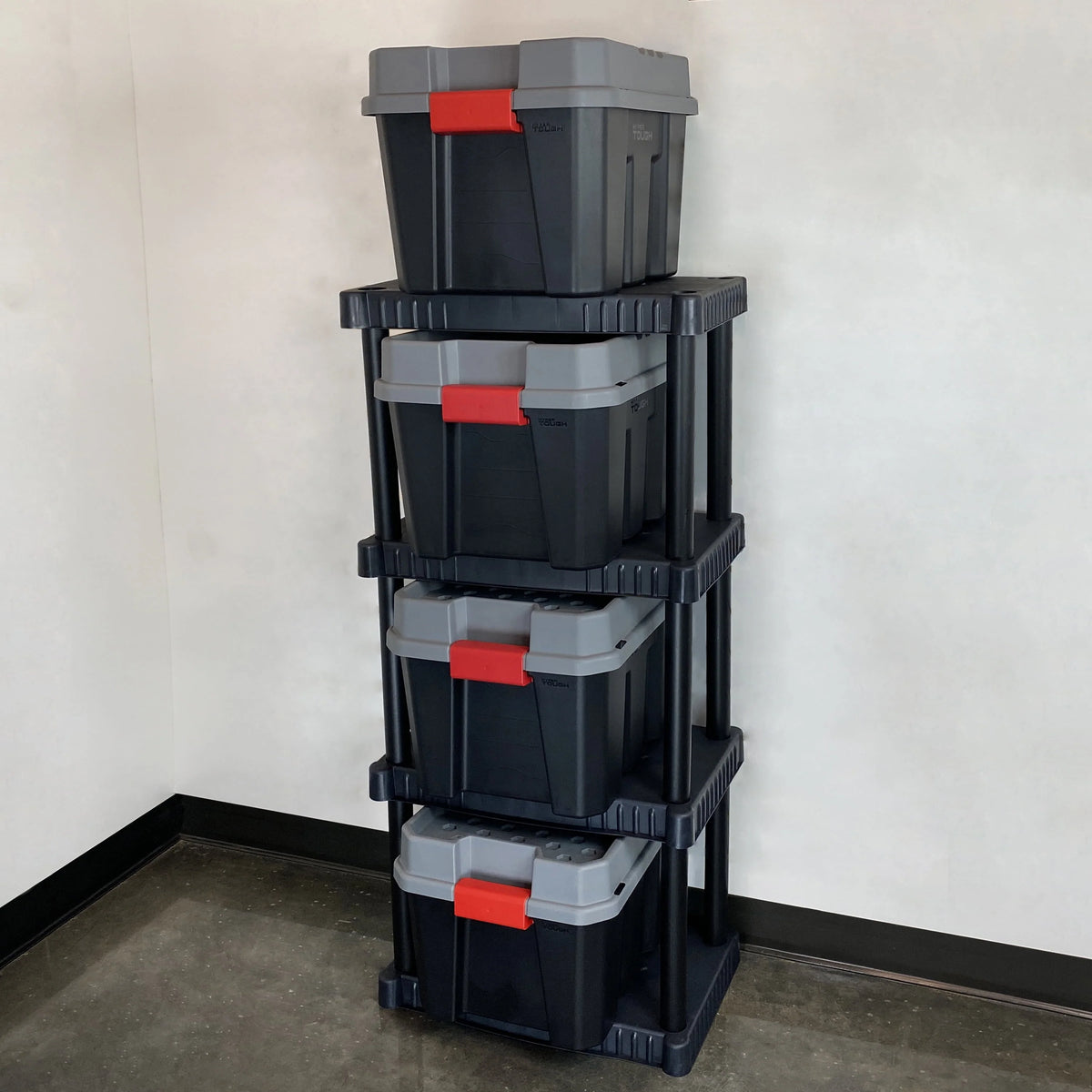 Plastic 4-Tier Storage Shelves Black Z48232