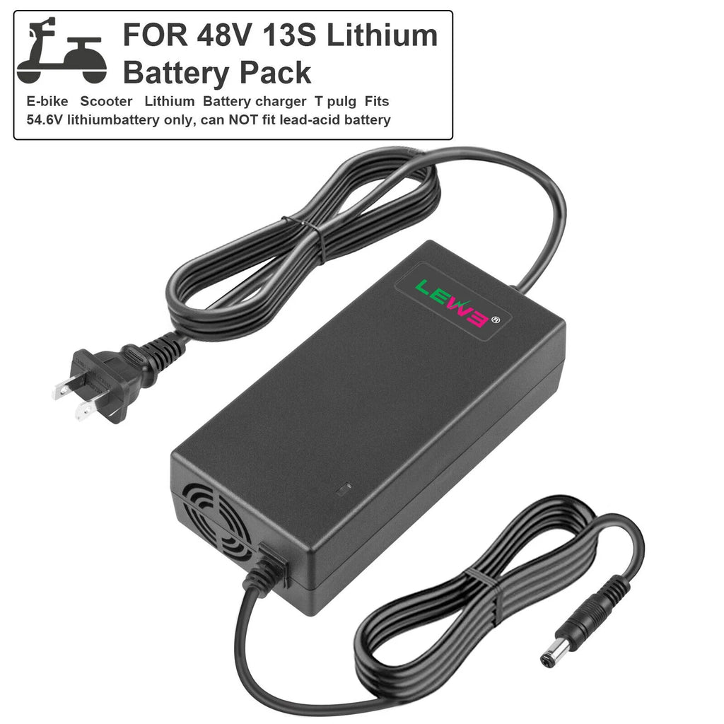 54.6V 2A E-bike Charger for 48V Li-ion Battery 5.5x2.1/2.5mm Tip S2246
