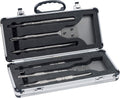 6PCS SDS Plus Floor Scraper Tool and Alloy Hammer Drill Chisel Bits with Groove Gouge Wall Scraper with Case J28812