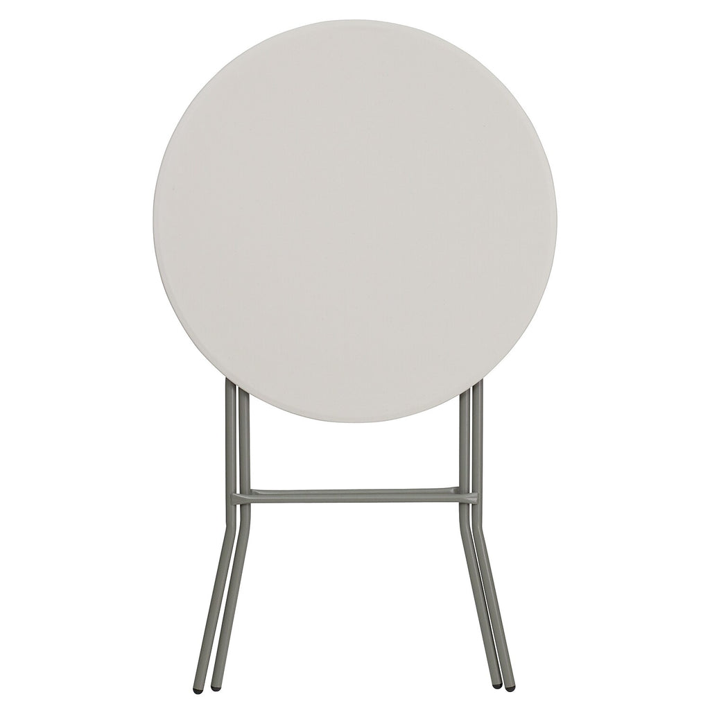 2.63-Foot Round Granite White Plastic Folding Table F5921