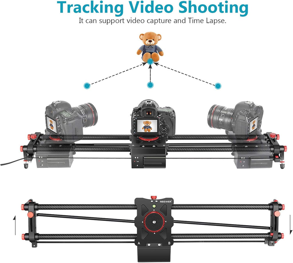 Motorized Camera Slider, 31.5-inch Carbon Fiber Track Rail, Load up to 22 lbs Z495
