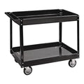 36 in. x 24 in. Two Shelf Steel Service Cart, Black T870
