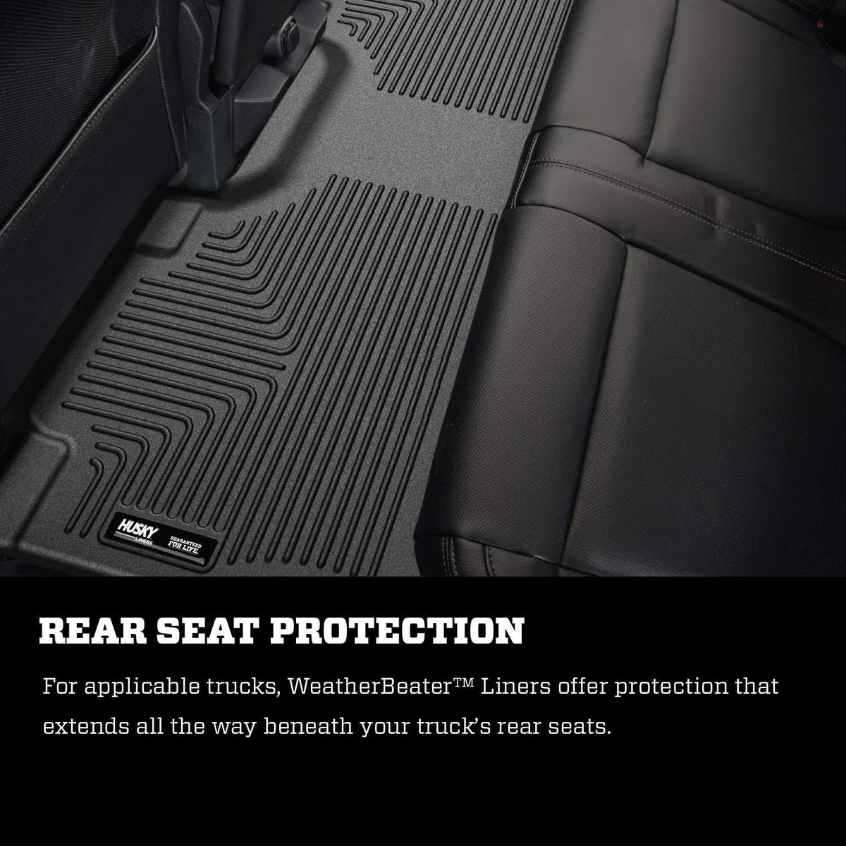 Black 2nd Seat Full Coverage Floor Liner for 2009-2014 Ford F-150 SuperCrew Cab V844