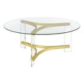 Round Glass Coffee Table with Acrylic Legs E519595