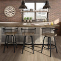 Swivel Metal Counter Stool with Distressed Wood Seat X746
