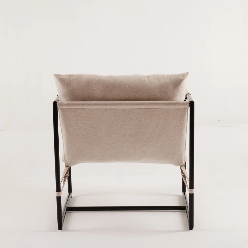 Wheat Yellow Metal Sling Accent Chairs Set of 2 K6482