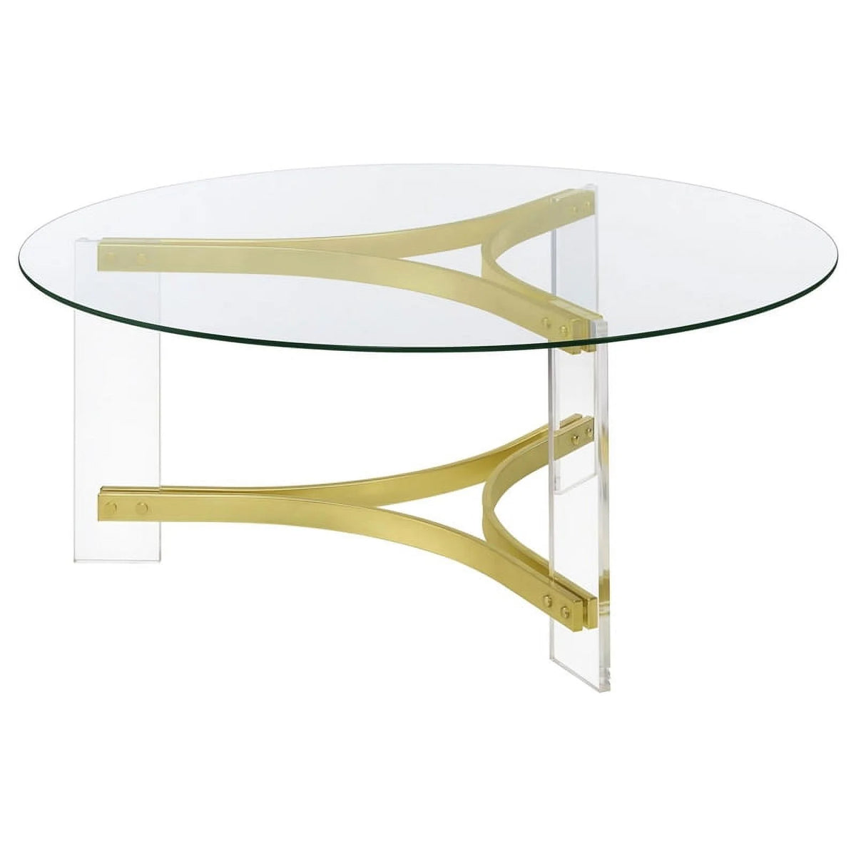Round Glass Coffee Table with Acrylic Legs E519595