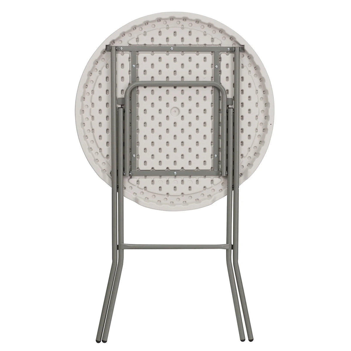 2.63-Foot Round Granite White Plastic Folding Table F5921