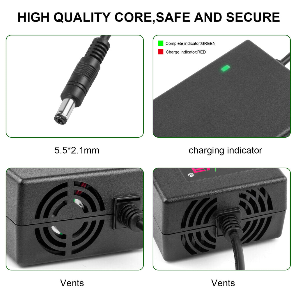 54.6V 2A E-bike Charger for 48V Li-ion Battery 5.5x2.1/2.5mm Tip S2246