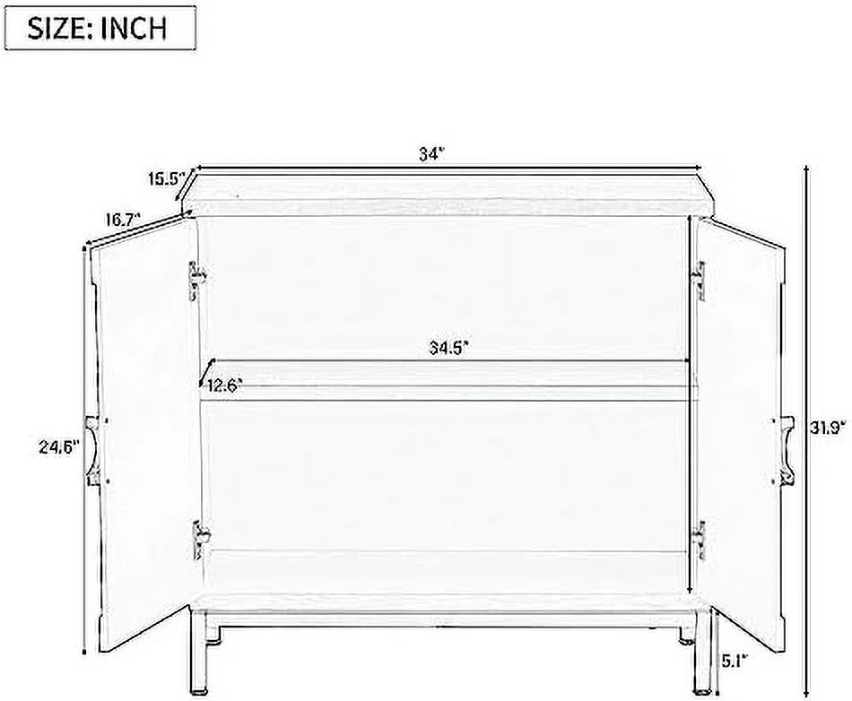 White Accent Cabinet with Metal Leg Frame L81952